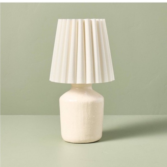 Hearth & Hand Other - Hearth & Hand 13.5" Rustic Ceramic Mini
Kitchen Lamp Pleated Shade Cream